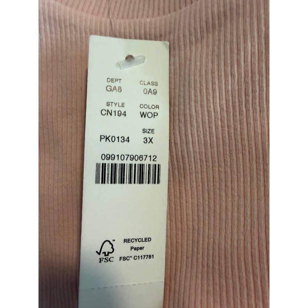 J. Crew Perfect Rib Long Sleeve Tee Washed Out Pink Ribbed Knit 3X - Picture 7 of 11